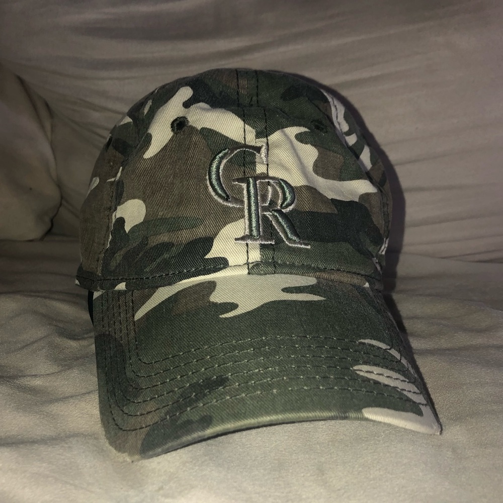 Colorado Rockies adjustable New Era camo hat